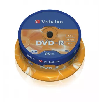 Verbatim DVD-R 4,7 GB 16x, Spindle, 25 pz (43522)