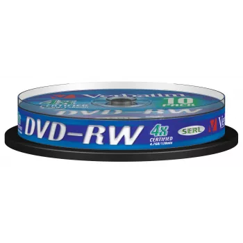 Verbatim DVDVER00072B, DVD-RW, spindel, 10 pezzi, 4,7 GB