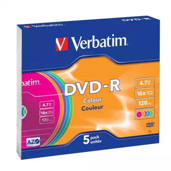 Verbatim DVD-R Colour 4,7 GB 5 pezzi