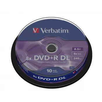 Verbatim VB-DPD55S1, DVD+R DL, 120 mm, spindel, 10 pz., 8,5 GB