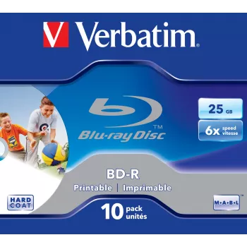 Verbatim BD-R SL 25GB 6x stampabile confezione da 10 custodia Jewel Case 10 pezzi