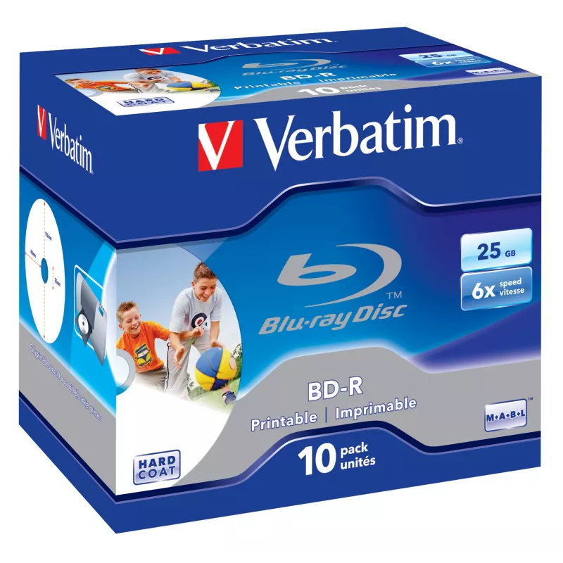 Verbatim BD-R SL 25GB 6x stampabile confezione da 10 custodia Jewel Case 10 pezzi