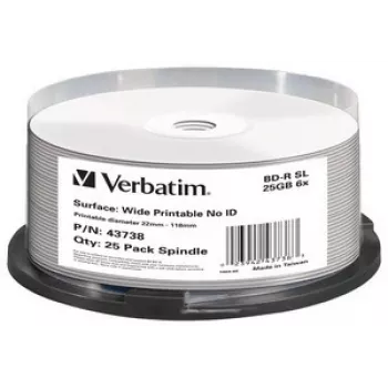 Verbatim BD-R SL 25GB 6x Wide Printable spindel da 25 - No ID Brand