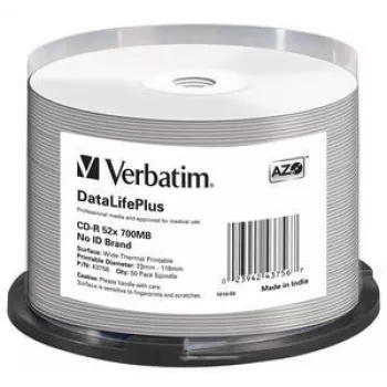Verbatim CD-R 52x DataLifePlus 700 MB 50 pz.