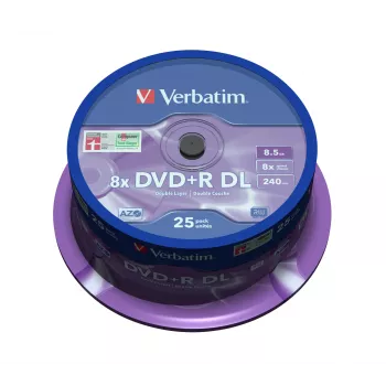 Verbatim DVD+R Double Layer 8x argento opaco spindel da 25