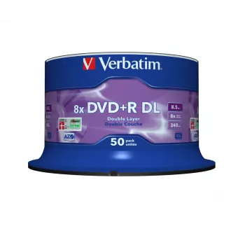 Verbatim DVD+R Double Layer 8x argento opaco spindel da 50