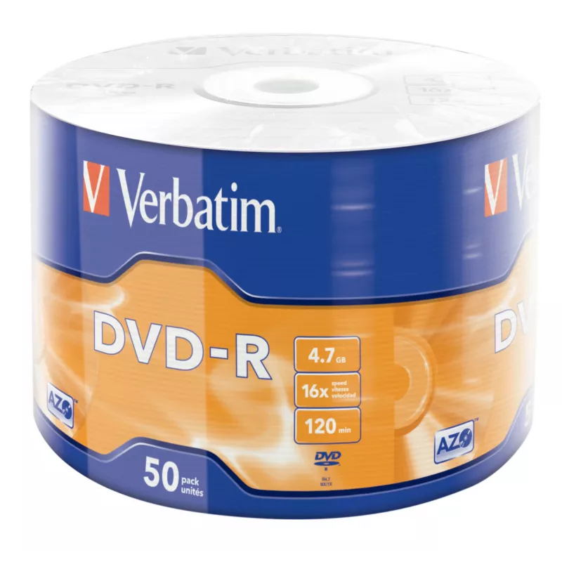 Verbatim DVD-R argento opaco confezione da 50 Wrap Spindle