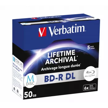 BD-R DL Verbatim MDISC 50 GB 5 pezzi velocità di scrittura 6x