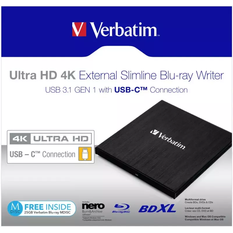 Verbatim 43888 unità ottica Blu-Ray DVD Combo nero