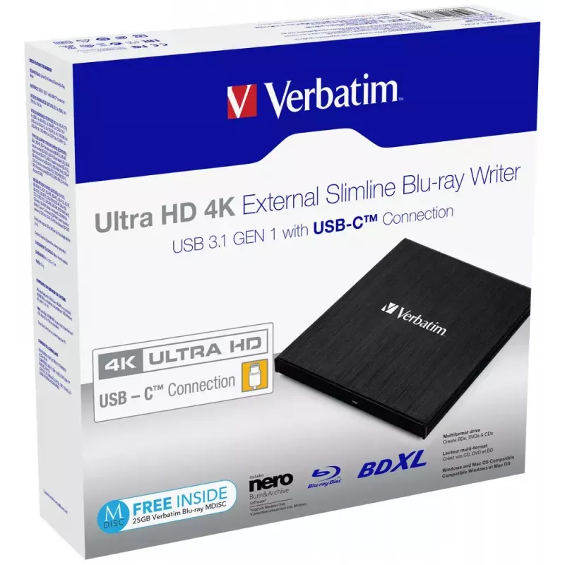 Verbatim 43888 unità ottica Blu-Ray DVD Combo nero