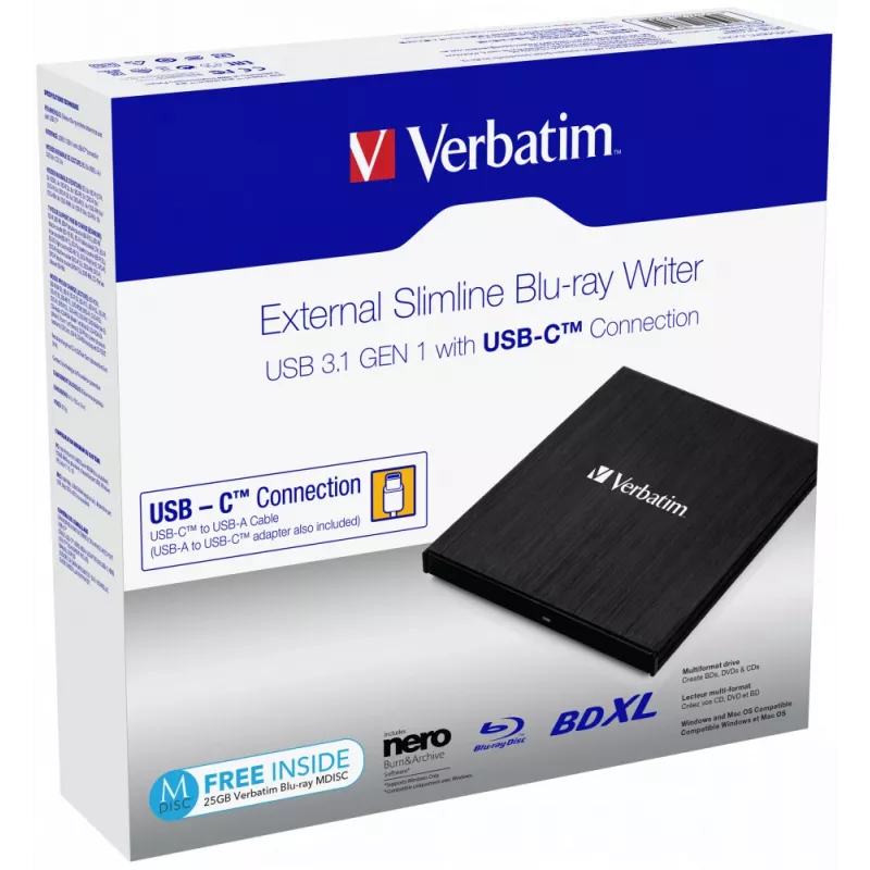 Verbatim 43889 unità ottica Blu-Ray RW nero