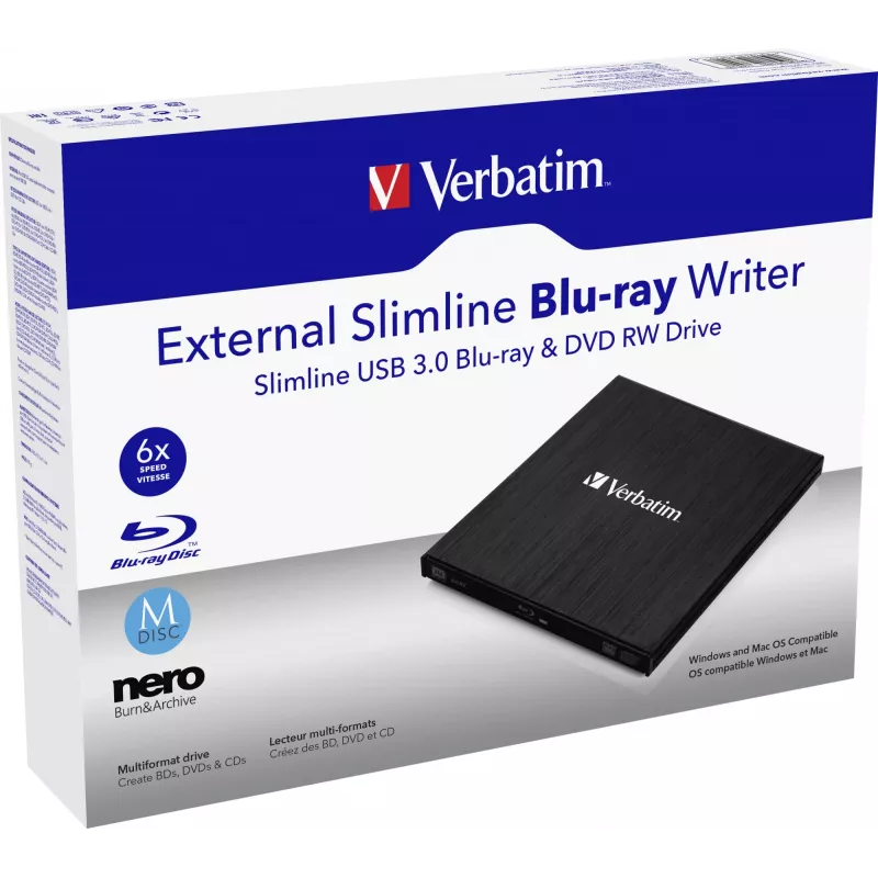 Unità slimline esterna Blu-Ray RW Verbatim 43890