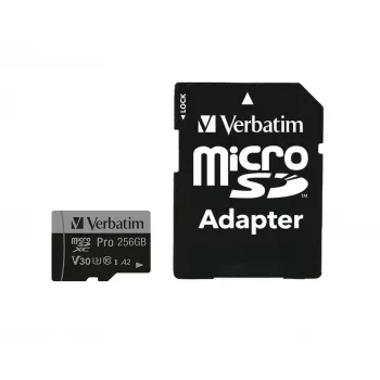 Verbatim Pro U3 256GB scheda Micro SDXC, 256 GB, MicroSDXC, Class 10, UHS-I, 100 MB/s, 90 MB/s