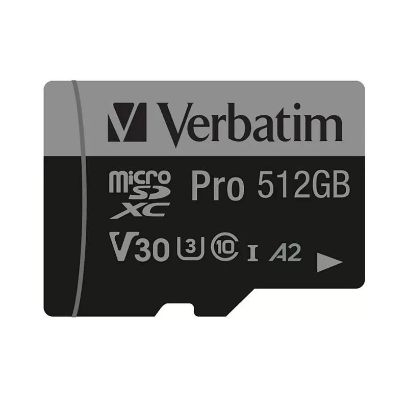 Verbatim Pro U3 512GB scheda Micro SDXC, 512 GB, MicroSDXC, Class 10, UHS-I, 100 MB/s, 90 MB/s