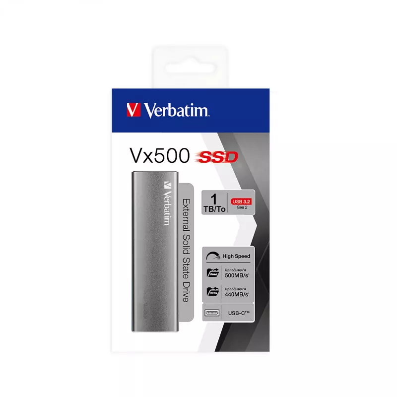 Verbatim Vx500 1 TB USB Type-C 3.2 Gen 2 (3.1 Gen 2) argento