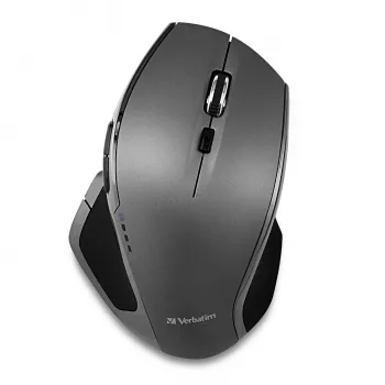 Verbatim 8-Button mouse wireless Blue LED, Blue LED, RF wireless, 1600 DPI, nero, grigio