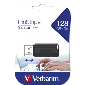 Verbatim PinStripe - Chiavetta USB 128 GB - nero