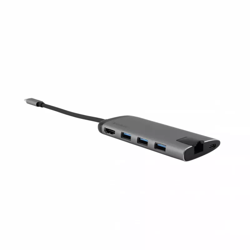 Verbatim 49142 dock per laptop/replicatore di porte USB 3.2 Gen 1 (3.1 Gen 1) Type-C nero, argento