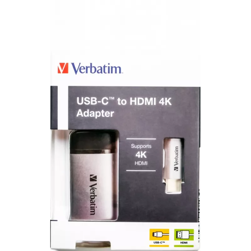 Verbatim 49143 adattatore cavo video 0,1 m USB Type-C HDMI nero, argento