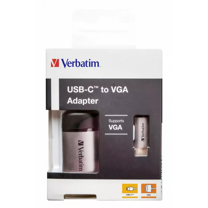 Verbatim 49145 adattatore cavo video 0,01 m USB Type-C VGA (D-Sub) nero, argento