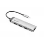 Verbatim USB-C Multiport Hub, quattro porte USB 3.2 Gen 1, USB 3.2 Gen 1 (3.1 Gen 1) Type-C, USB 3.2 Gen 1 (3.1 Gen 1) Type-A, 5000 Mbit/s, grigio, alluminio, plastica, 0,15 m