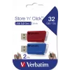 Verbatim Store 'n' Click - drive USB 2.0 (3.2 GEN1) - 2x32 GB - rosso/blu