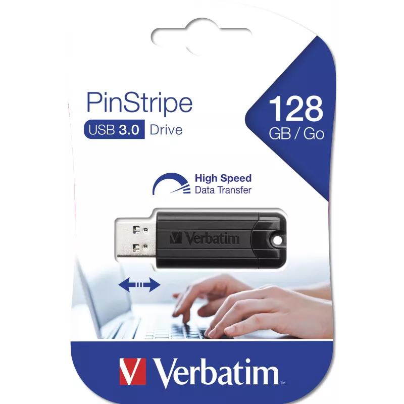 Verbatim PinStripe 3.0 - drive USB 3.0 128 GB - nero