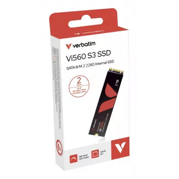 Verbatim Vi560 S3 SSD M.2 2TB, 2 TB, M.2, 550 MB/s, 6 Gbit/s