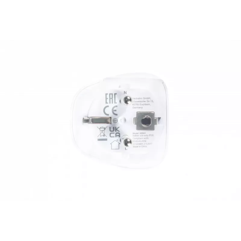 Verbatim 49541 adattatore spina universale tipo E/F ibrido bianco