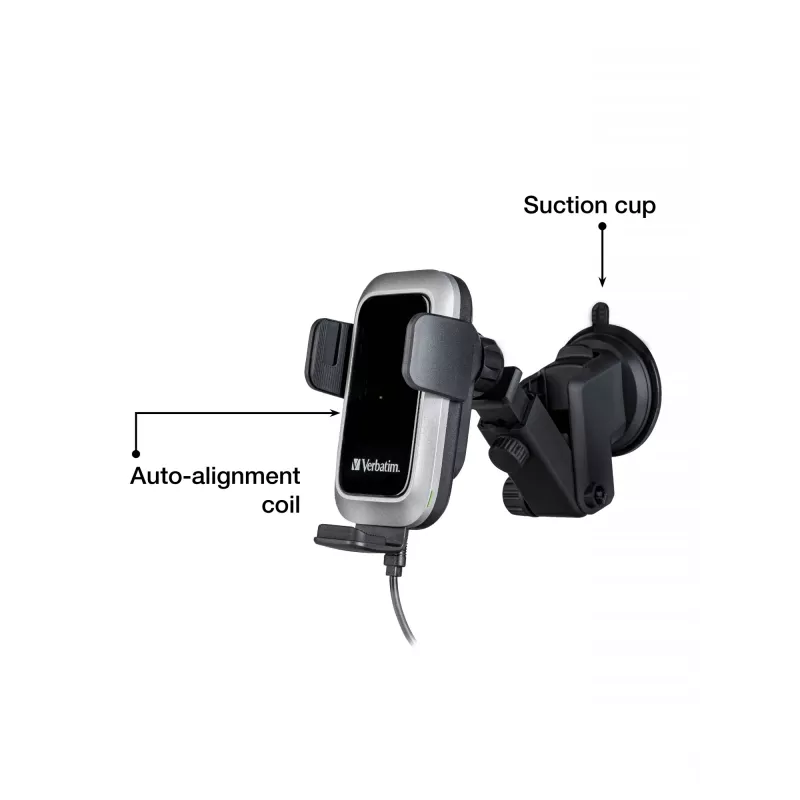 Verbatim FWC-03 Pro Qi caricabatterie auto wireless rapido retail nero