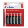 Verbatim batterie AA alcaline, batteria usa e getta, AA, alcalina, 1,5 V, 10 pezzi, nero, rosso