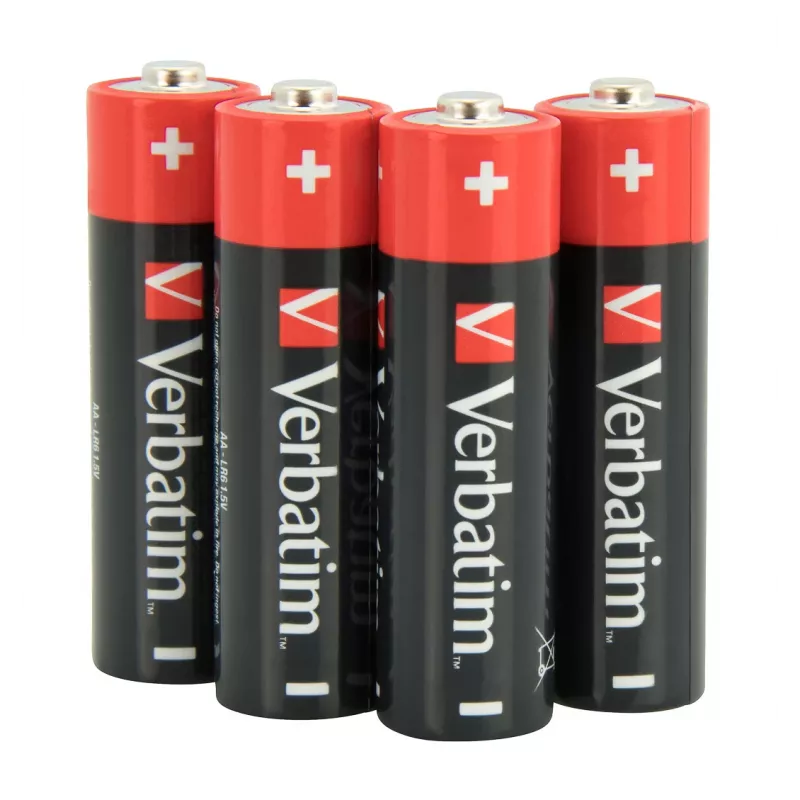 Verbatim batterie AA alcaline, batteria usa e getta, AA, alcalina, 1,5 V, 10 pezzi, nero, rosso