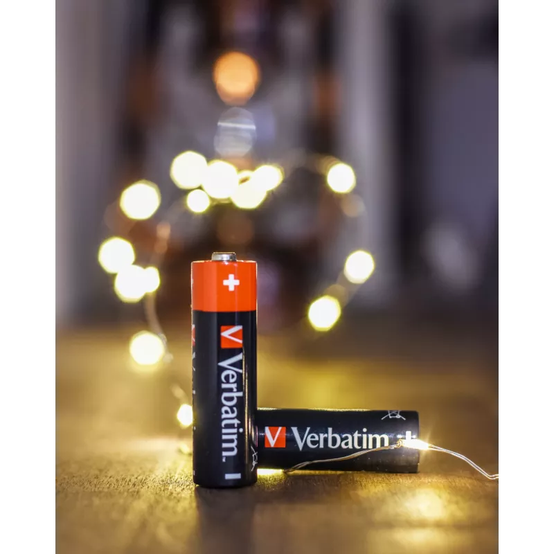 Verbatim batterie AA alcaline, batteria usa e getta, AA, alcalina, 1,5 V, 10 pezzi, nero, rosso