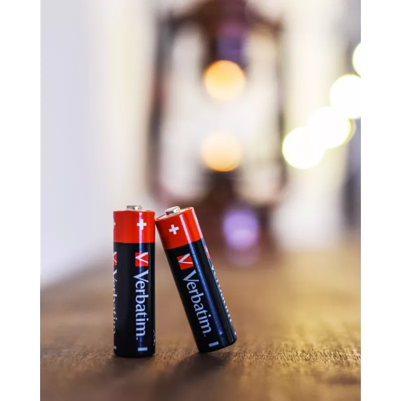 Verbatim batterie AA alcaline, batteria usa e getta, AA, alcalina, 1,5 V, 10 pezzi, nero, rosso
