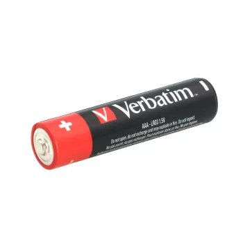 Verbatim AAA 4 confezione blister batterie alcaline, batteria usa e getta, AAA, alcalina, 1,5 V, 4 pezzi, multicolore