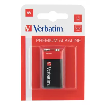 Verbatim batterie 9V alcaline, batteria usa e getta, alcalina, 9 V, 1 pezzo, multicolore, 46 g