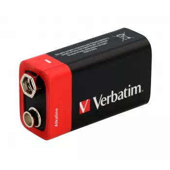 Verbatim batterie 9V alcaline, batteria usa e getta, alcalina, 9 V, 1 pezzo, multicolore, 46 g