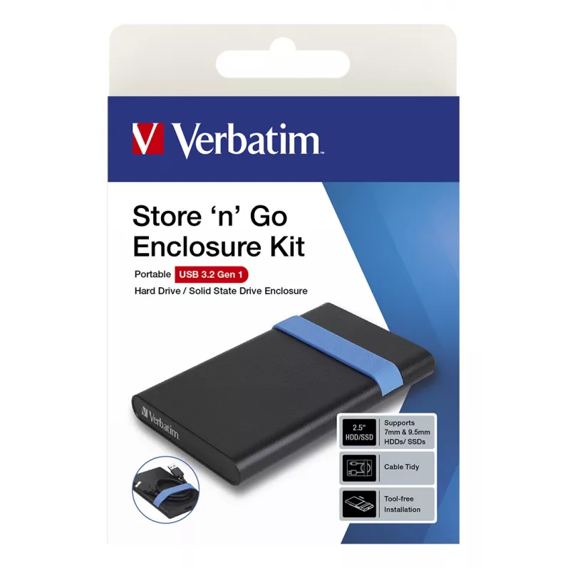 Verbatim Store'N'Go kit case HDD/SSD nero, blu 2,5 pollici