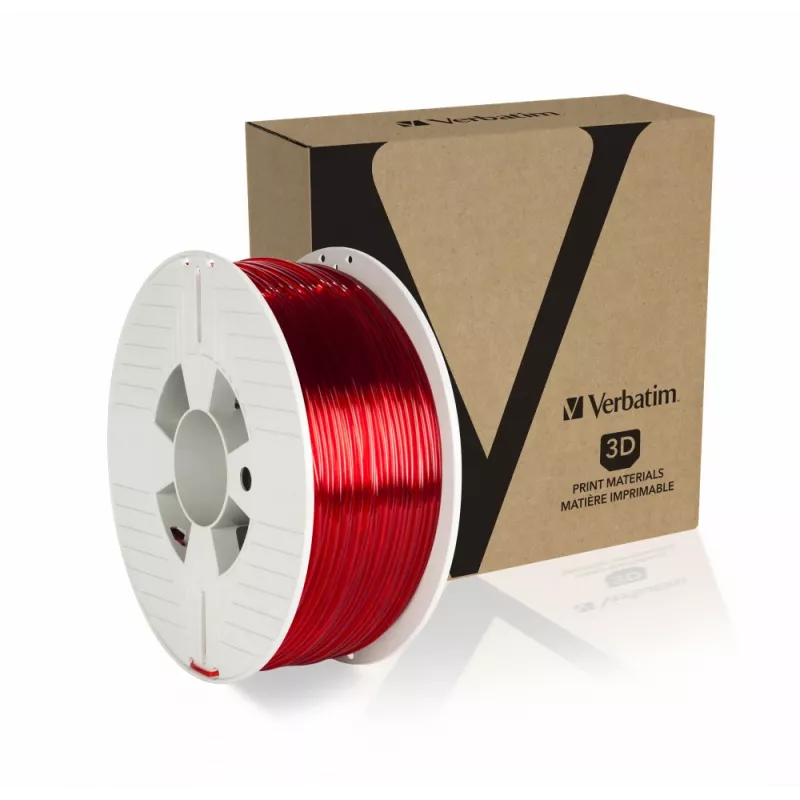 Verbatim 55062 materiale per stampa 3D polietilentereftalato glicole (PETG) rosso, trasparente 1 kg