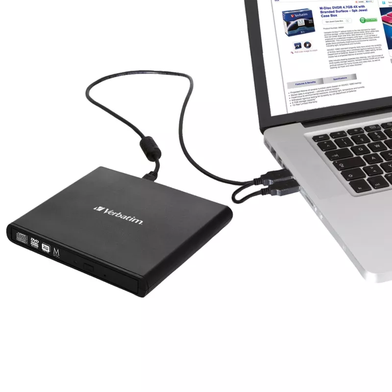 Verbatim Slimline unità ottica CD/DVD DVD-RW nero