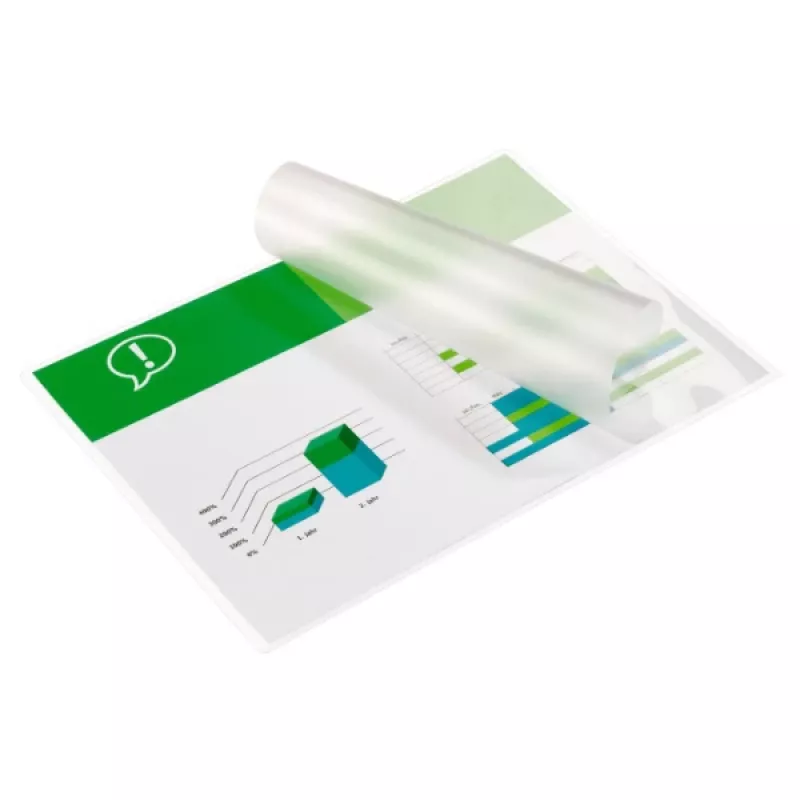 Pellicole plastificatrici GBC A4 75 micron, lucide, trasparenti, A4, 248 mm, 333 mm, 1 mm
