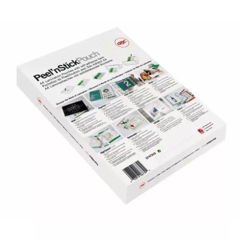 Pellicola plastificatrice GBC A3 autoadesiva 75 micron, lucida, trasparente, A3, 0,075 mm, 303 mm, 426 mm