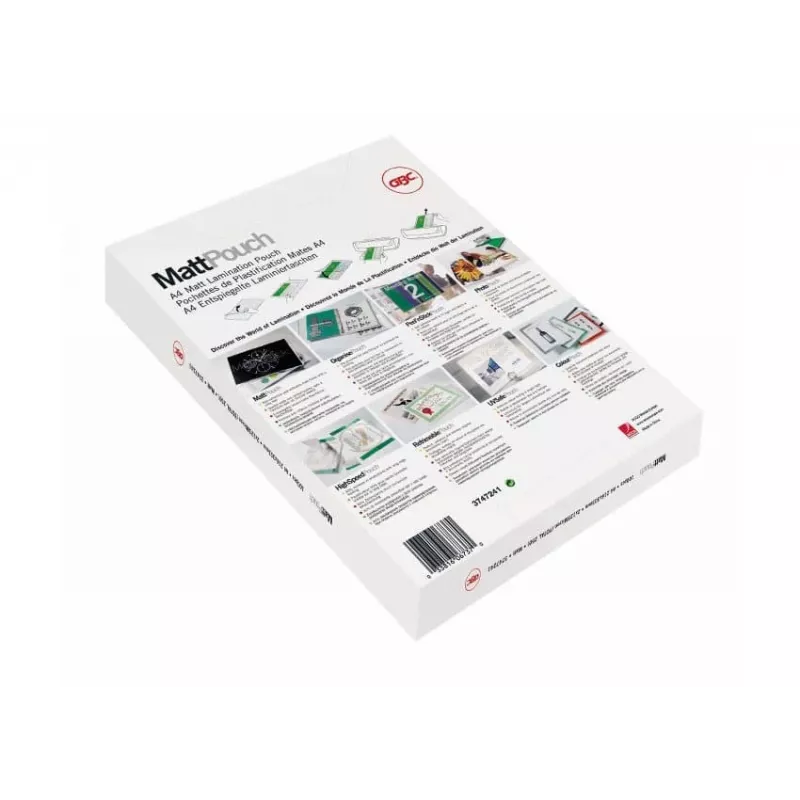 Pellicola plastificatrice GBC A3 opaca 125 micron, opaca, bianca, A3, 0,25 mm, 303 mm, 426 mm
