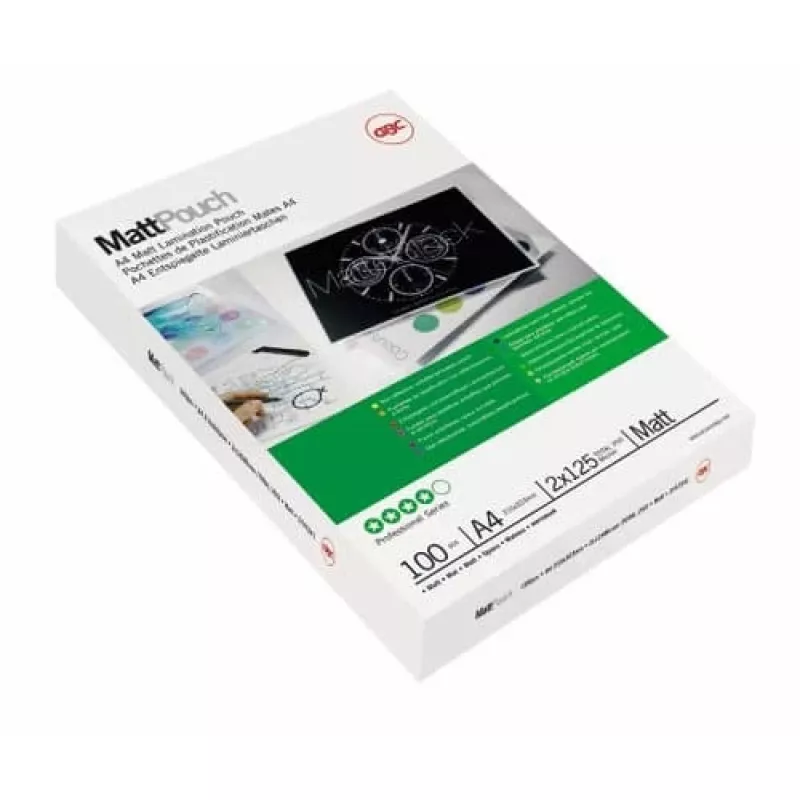 Pellicola plastificatrice GBC A3 opaca 125 micron, opaca, bianca, A3, 0,25 mm, 303 mm, 426 mm