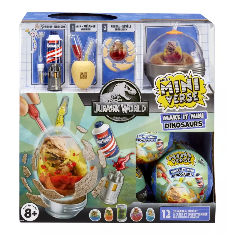 Miniverse Make It Mini Dinosaurs (Jurassic World) in PDQ, 8 anno/i, multicolore, plastica