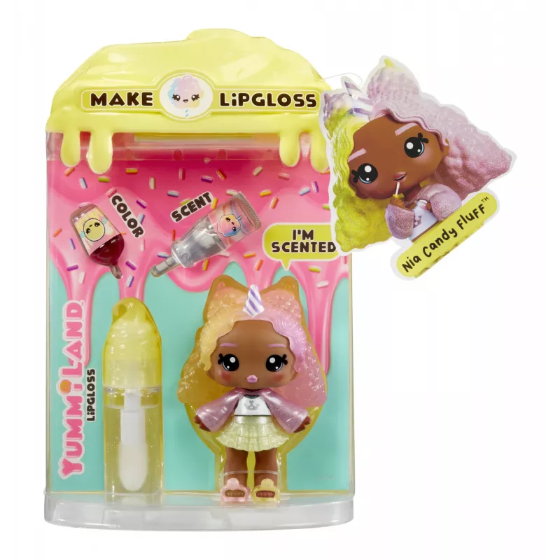 MGA Entertainment Yummiland Lip Gloss bambola Series 2 - Cotton Candy (Nia Candy Fluff)