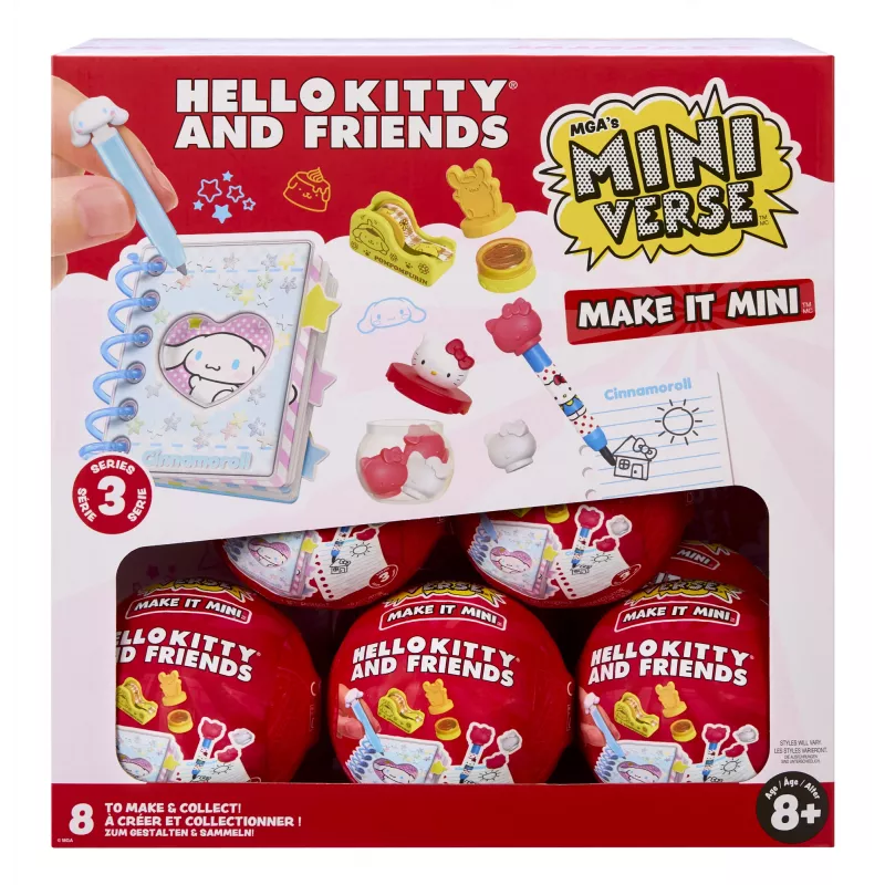 Miniverse Make It Mini Hello Kitty and Friends Serie 3, 8 anni, Hello Kitty, multicolore, plastica, resina