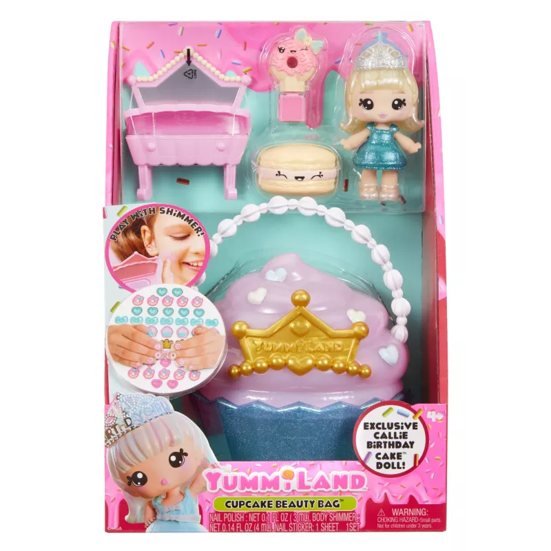 MGA Entertainment Yummiland Beauty Bag Playset + Lip Gloss bambola - Cupcake Beauty Bag