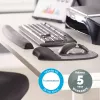 Fellowes Mouse Mat Wrist Support - tappetino mouse in memory foam con cuscinetto in schiuma morbida - tappetino mouse ergonomico per computer, laptop, uso in home office - compatibile con mouse laser e ottici - argento