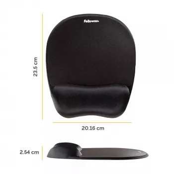Fellowes Mouse Mat poggiapolsi memory foam tappetino mouse ergonomico nero